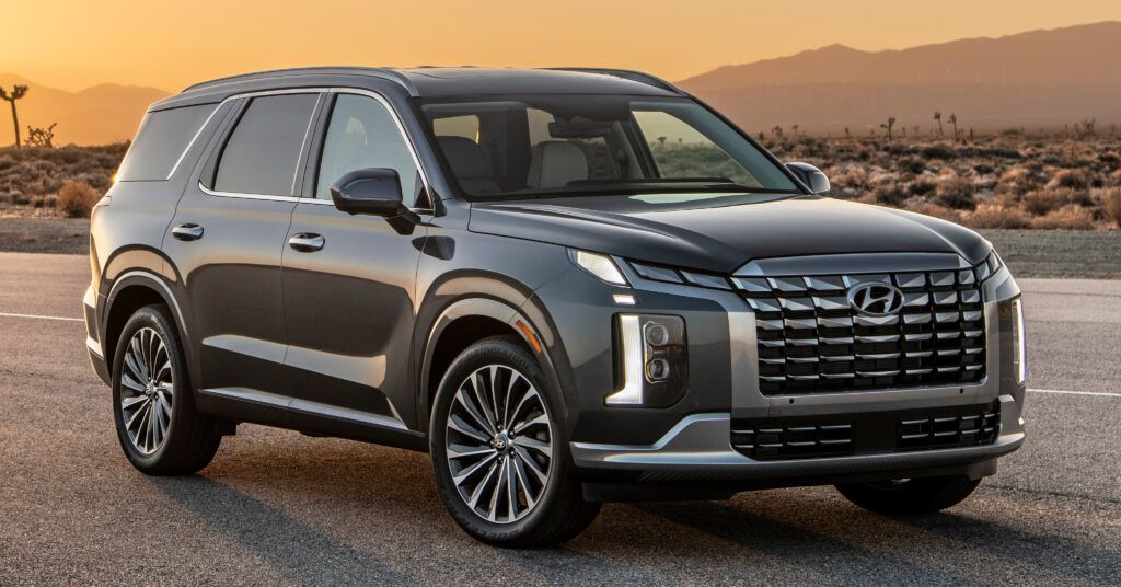 Upcoming Hyundai palisade in copper color.